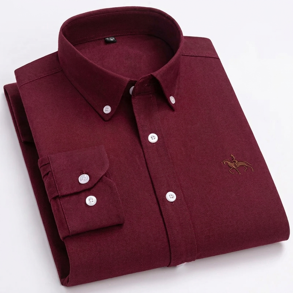 Men's Shirt | Cotton Oxford, Horse Embroidery