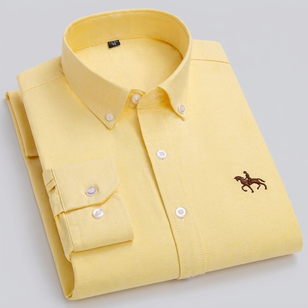Men's Shirt | Cotton Oxford, Horse Embroidery
