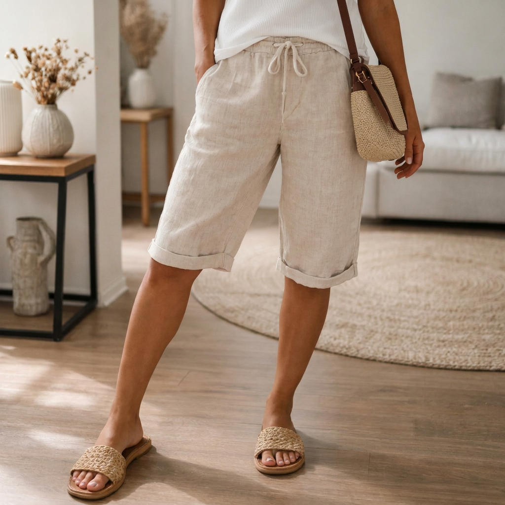 Women's shorts | adjustable drawstring waistband | relaxing