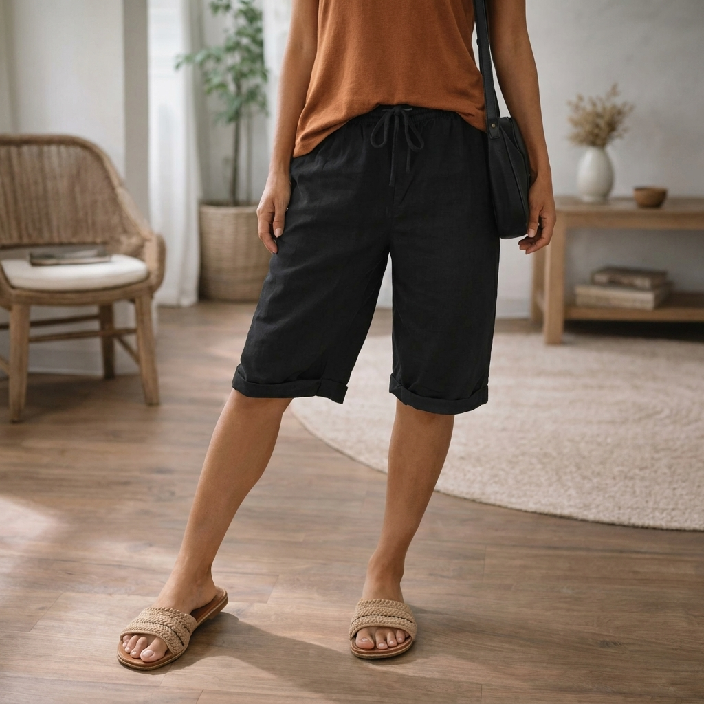 Women's shorts | adjustable drawstring waistband | relaxing