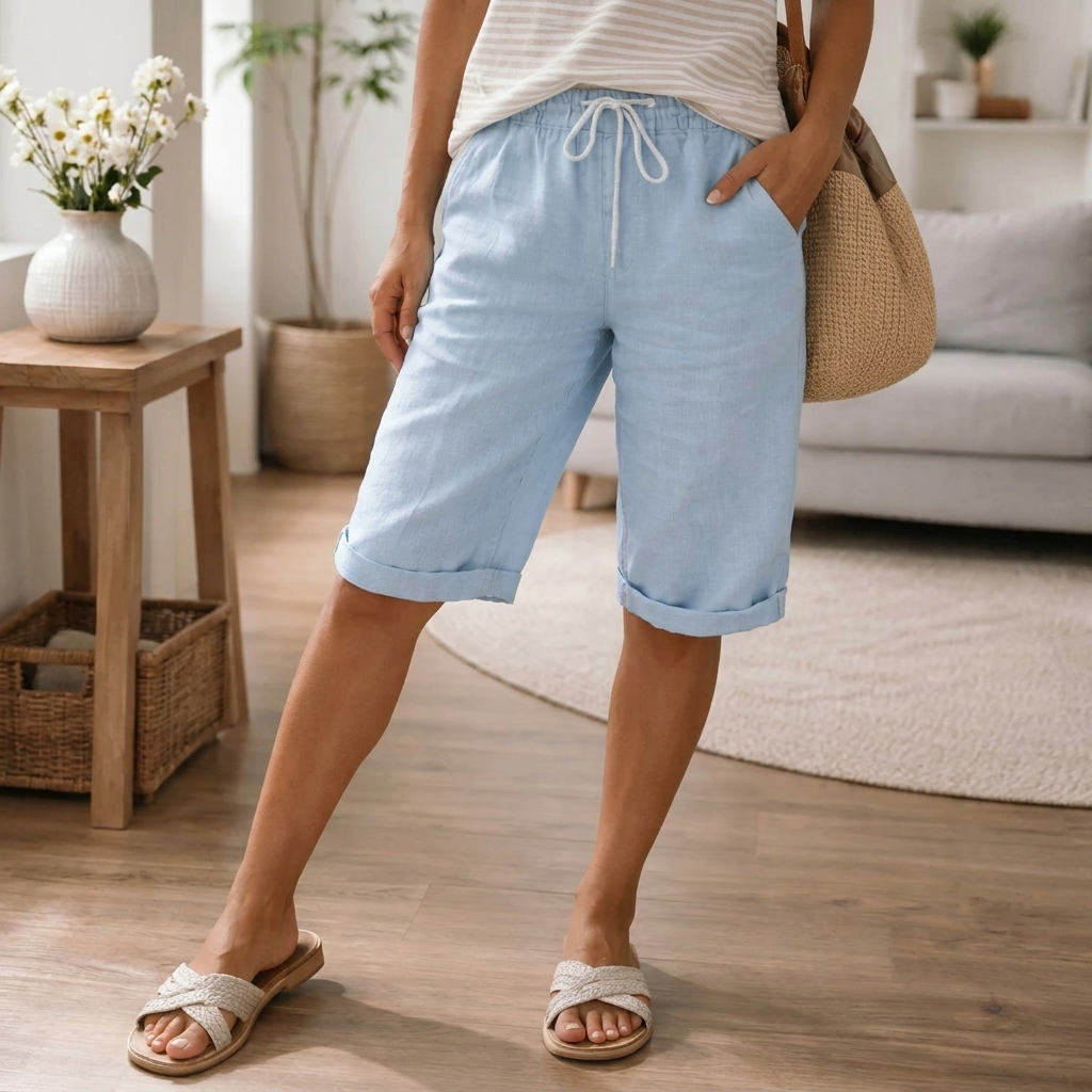 Women's shorts | adjustable drawstring waistband | relaxing