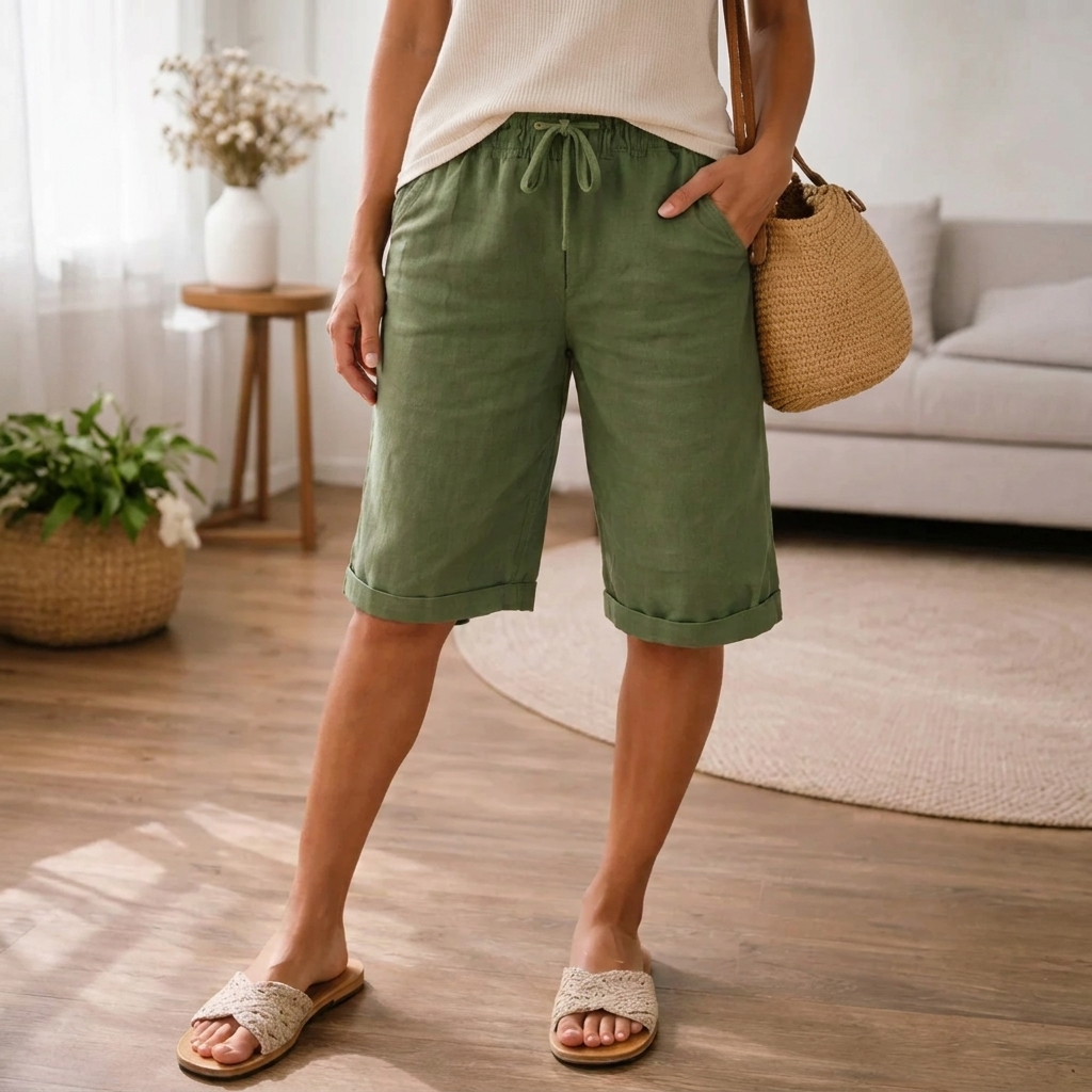 Women's shorts | adjustable drawstring waistband | relaxing