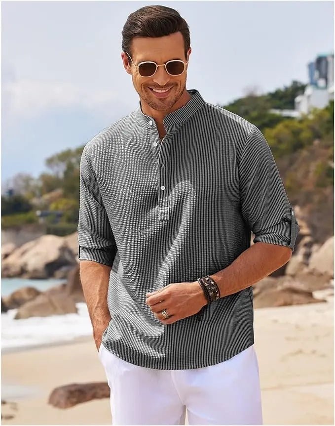 T-shirt | Hugo, men's, checkered | Rolled-up sleeves, casual style