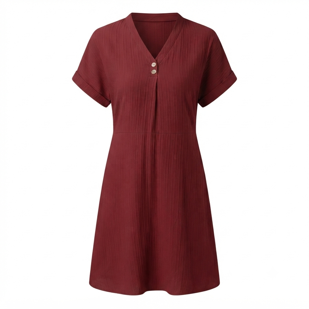 Summer dress V-neck cotton viscose