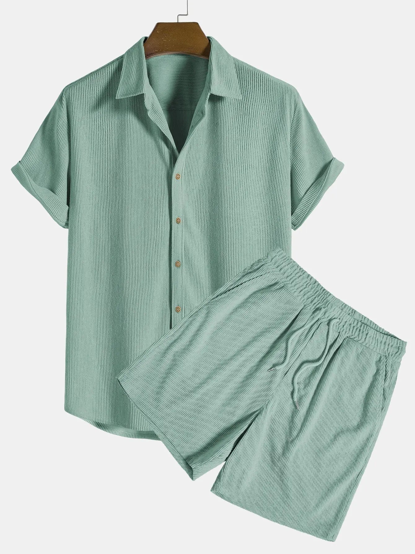 Klaus Textured Set: Short-Sleeve Shirt & Shorts