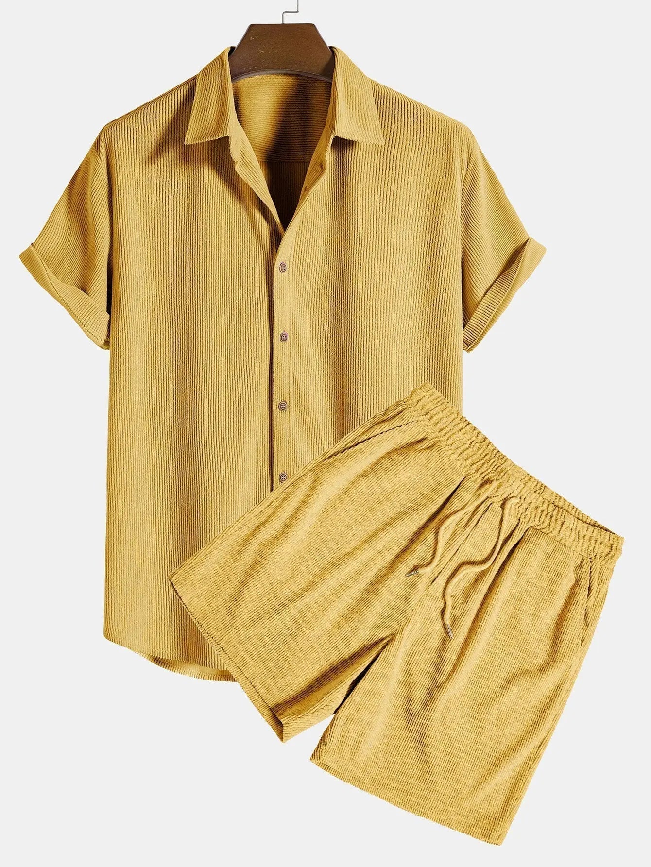 Klaus Textured Set: Short-Sleeve Shirt & Shorts