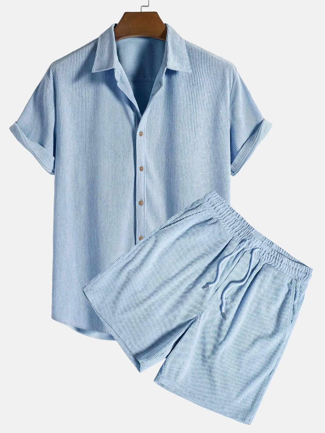 Klaus Textured Set: Short-Sleeve Shirt & Shorts