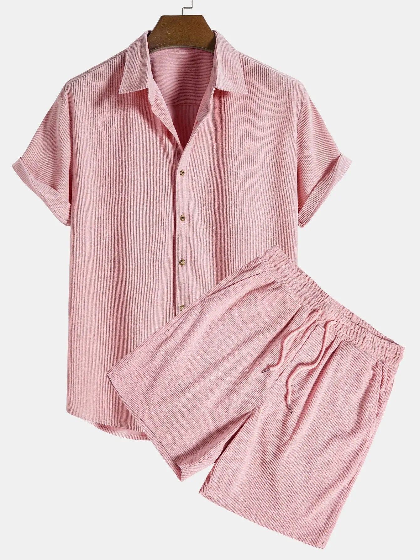 Klaus Textured Set: Short-Sleeve Shirt & Shorts