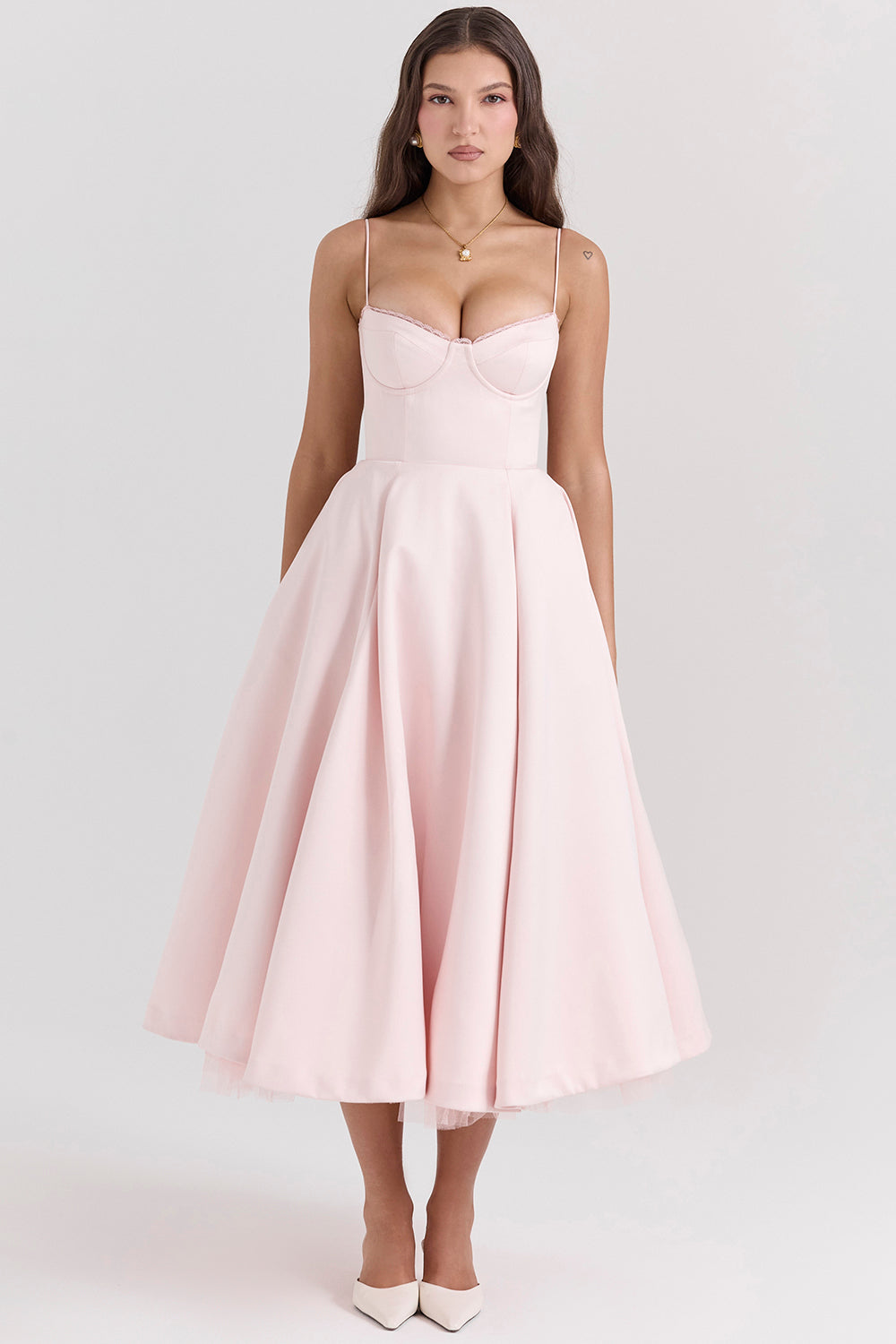 Midi Cocktail Dress Pink - Elegant for Women