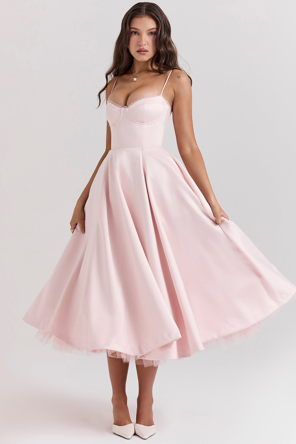Midi Cocktail Dress Pink - Elegant for Women