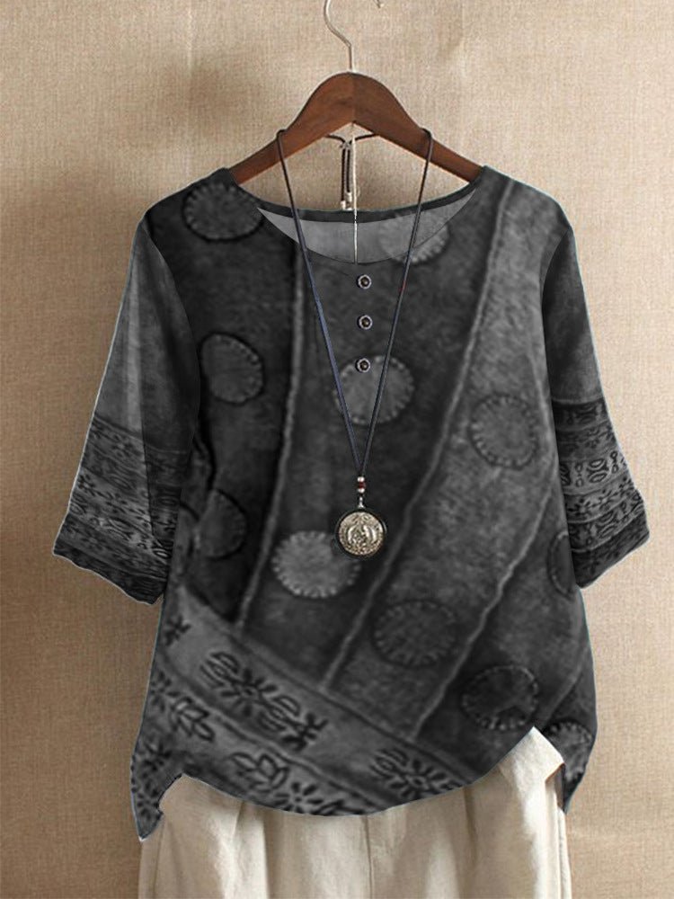 Multicolor Vintage Shirt for Women – Lightweight & Loose Cotton Blouse