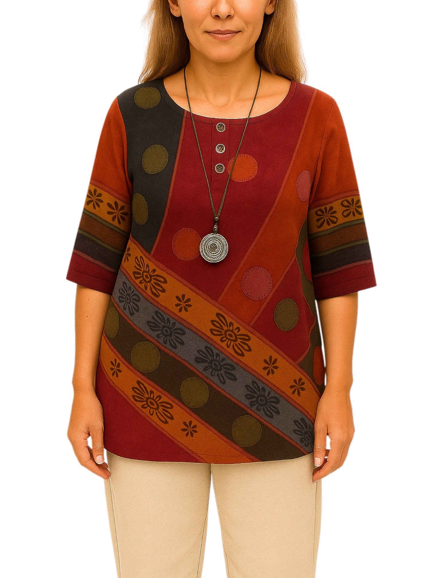 Multicolor Vintage Shirt for Women – Lightweight & Loose Cotton Blouse