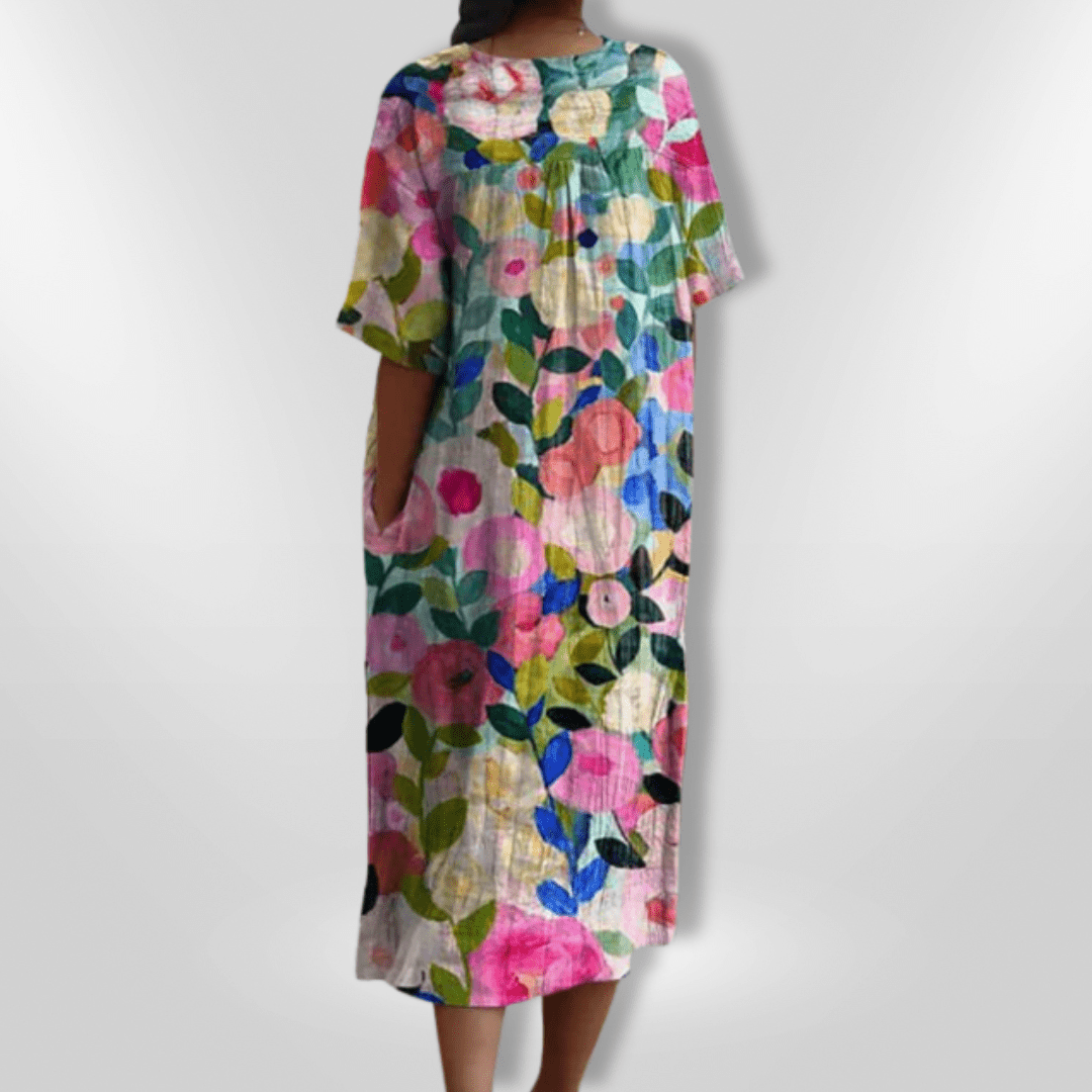Floral summer dress loose breathable cotton