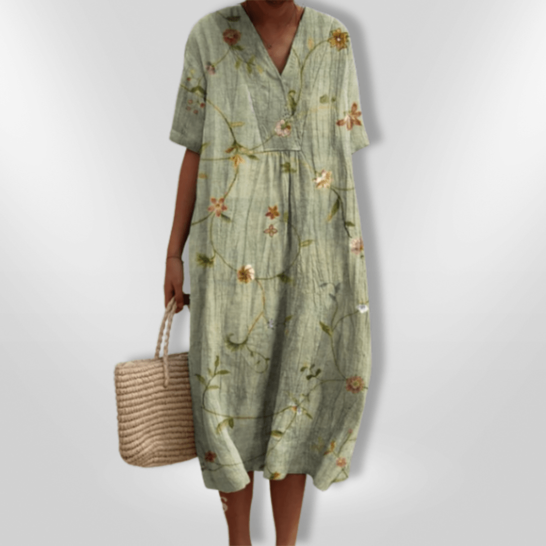 Floral summer dress loose breathable cotton