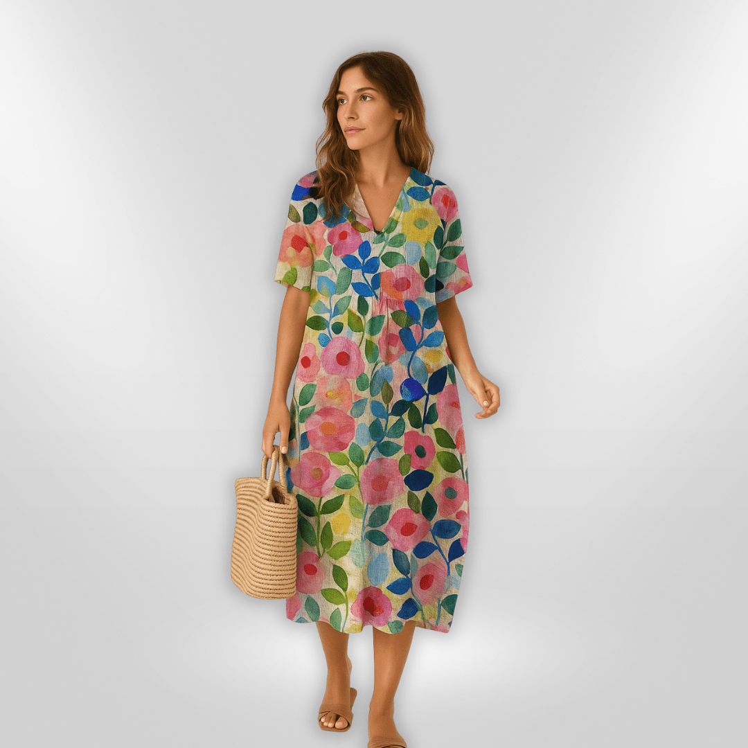 Floral summer dress loose breathable cotton