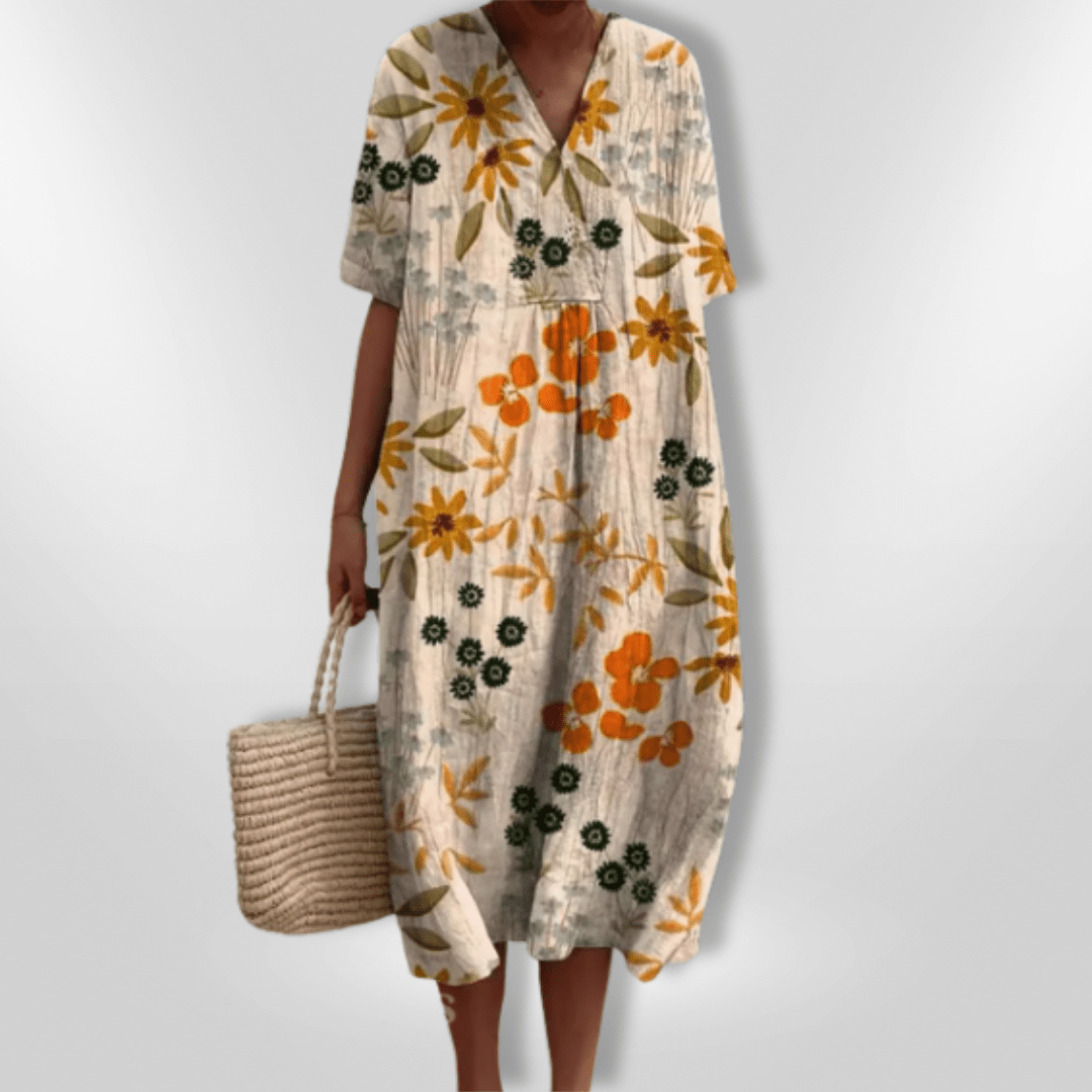 Floral summer dress loose breathable cotton