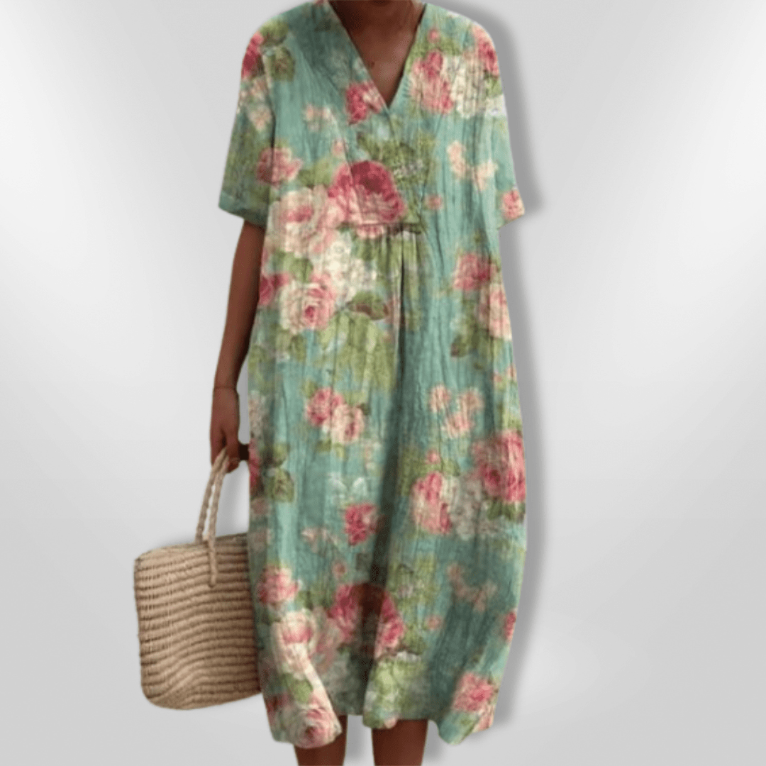 Floral summer dress loose breathable cotton
