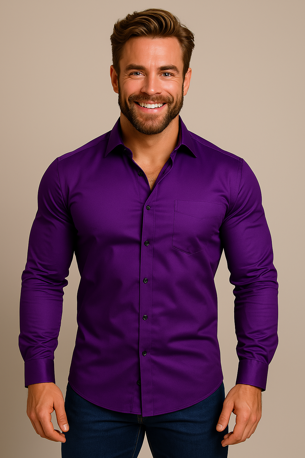 Men's long-sleeve shirt | Structured cut, wrinkle-resistant