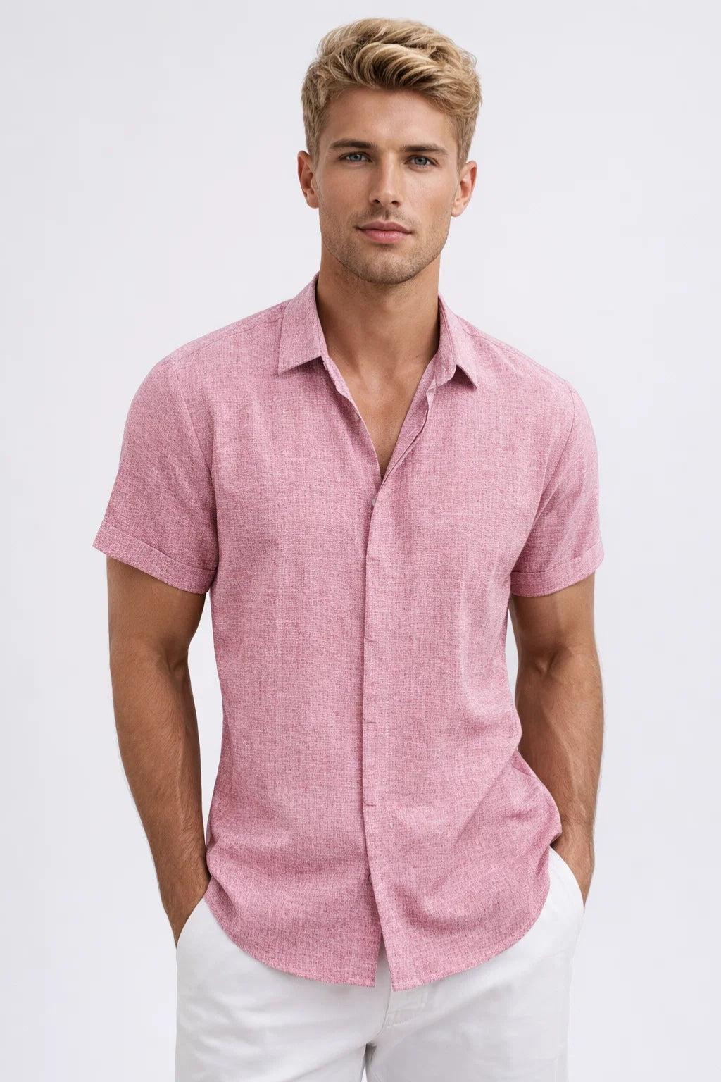 Linen Shirt | Men's Short Sleeve, Breathable | Lightweight Summer Shirt