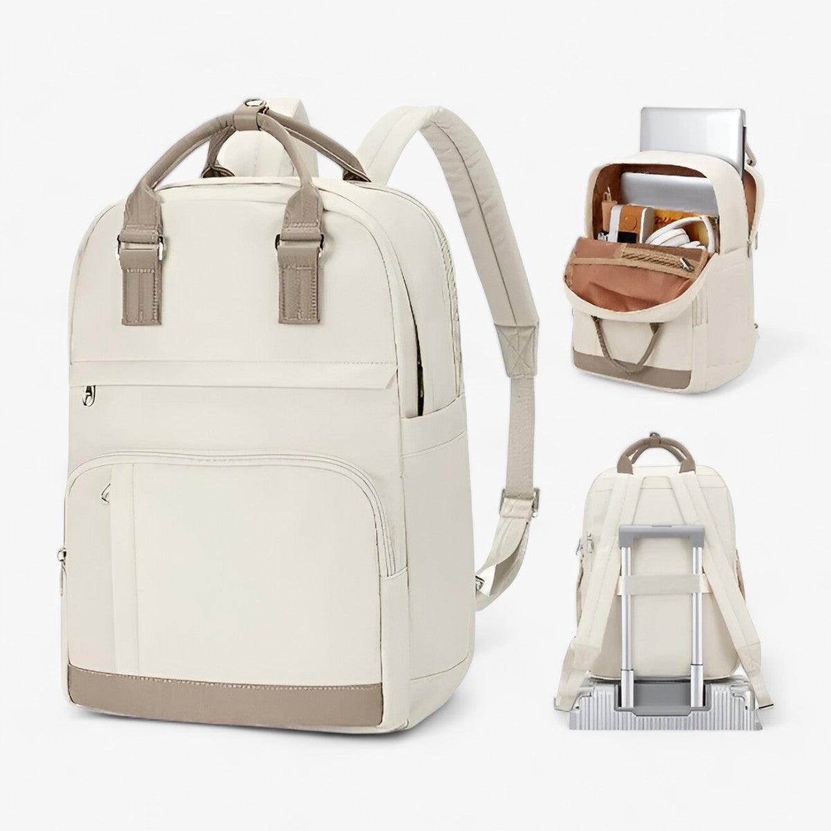 Urban style backpack | Waterproof, beige | Women's bag