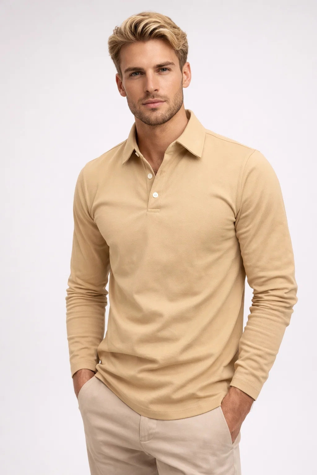 Men's Polo | Long Sleeves, Classic Collar | Casual
