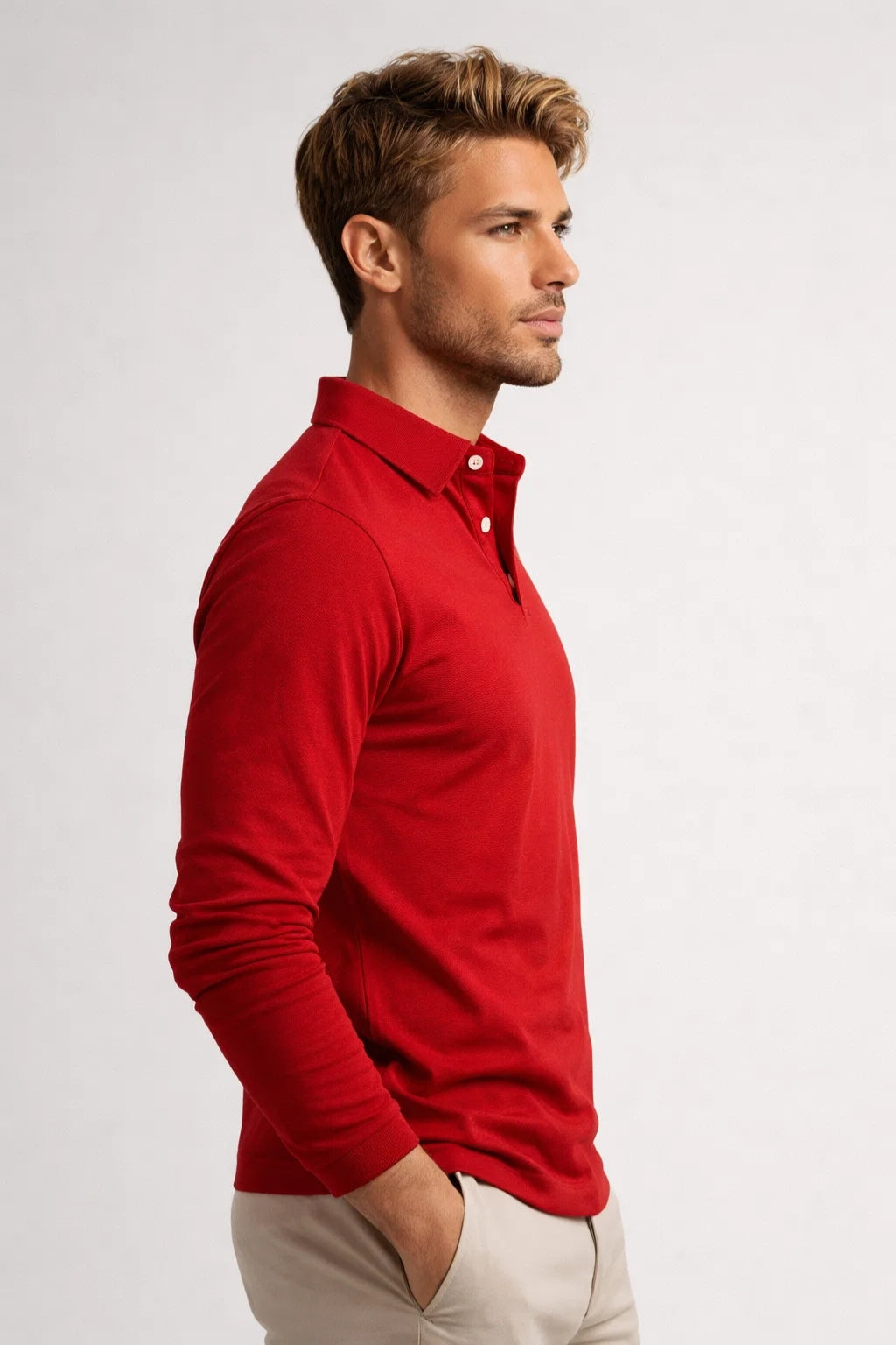 Men's Polo | Long Sleeves, Classic Collar | Casual