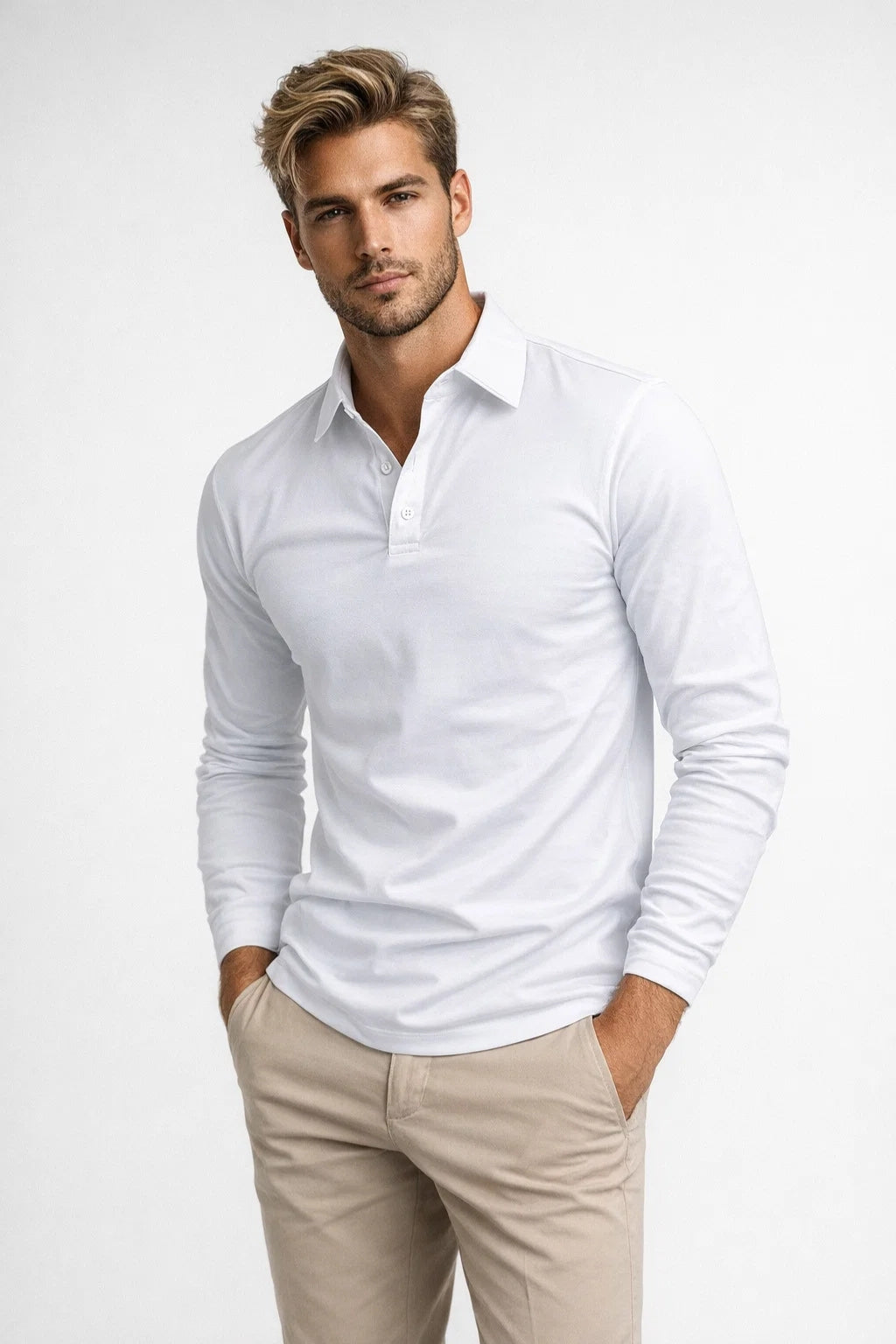 Men's Polo | Long Sleeves, Classic Collar | Casual