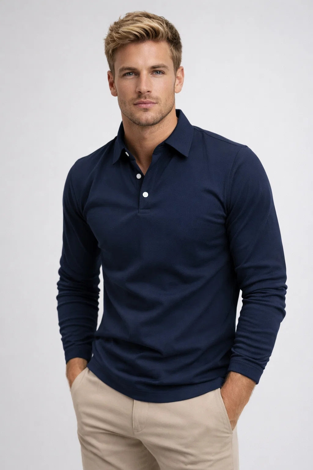 Men's Polo | Long Sleeves, Classic Collar | Casual