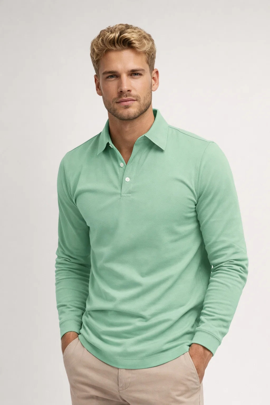 Men's Polo | Long Sleeves, Classic Collar | Casual