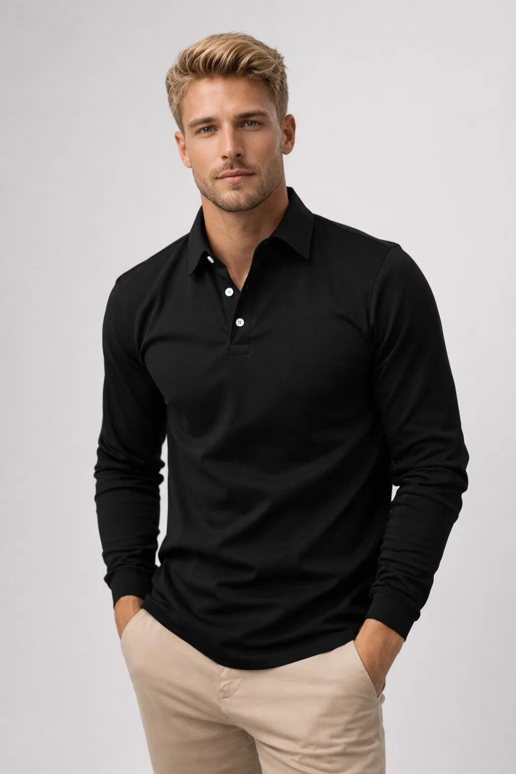Men's Polo | Long Sleeves, Classic Collar | Casual