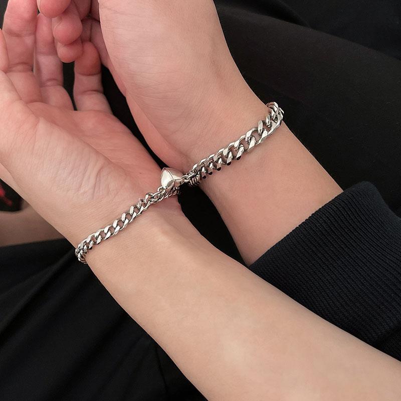 Magnetic couple bracelet stainless steel
