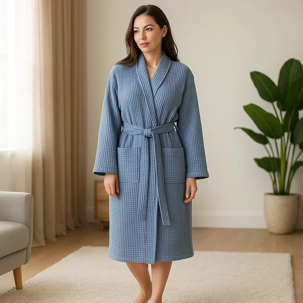 Cotton Waffle Bathrobe Women's SereneLuxe
