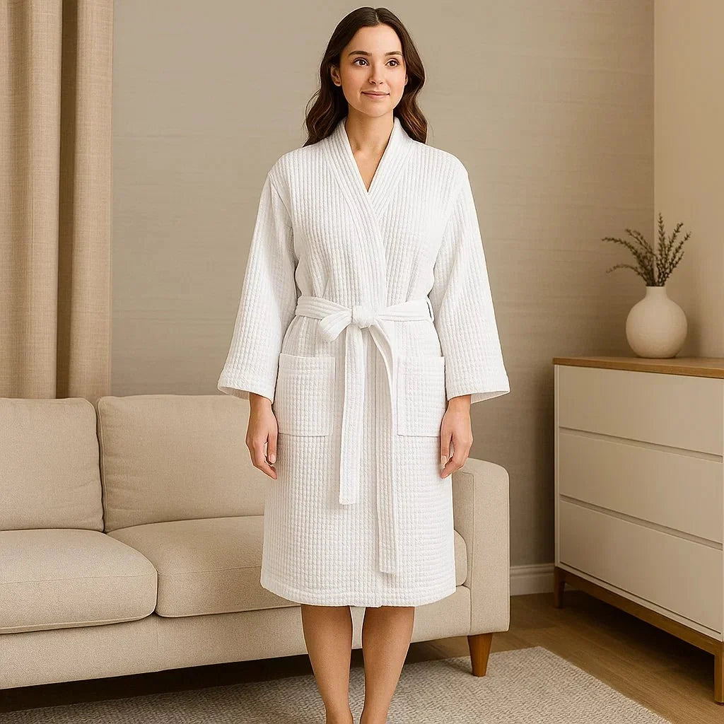 Cotton Waffle Bathrobe Women's SereneLuxe