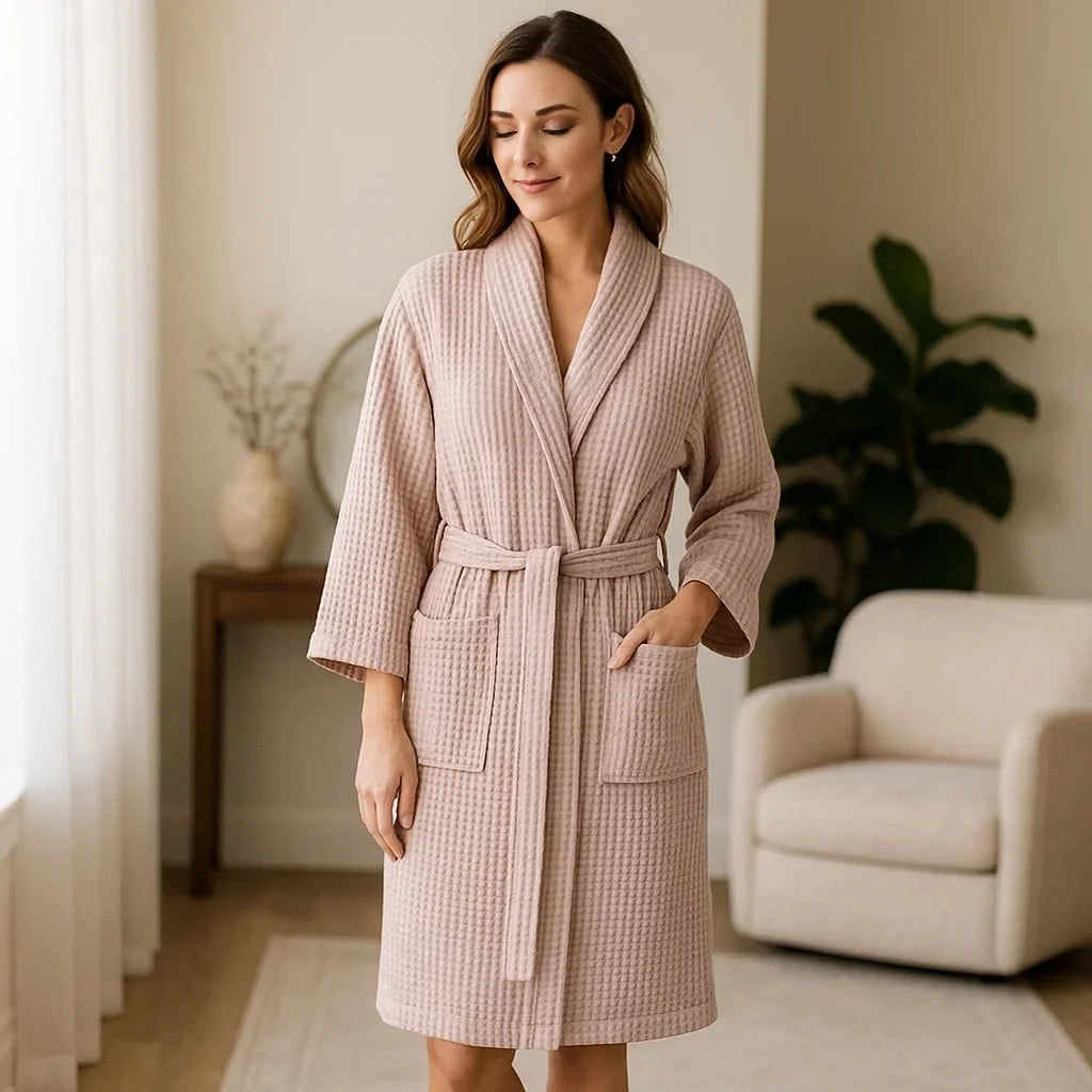 Cotton Waffle Bathrobe Women's SereneLuxe