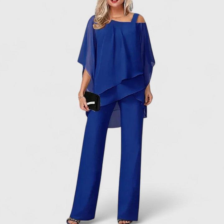 Clothing Sets - Women | 2-piece trouser suit, chiffon blouse | Elegant party outfit