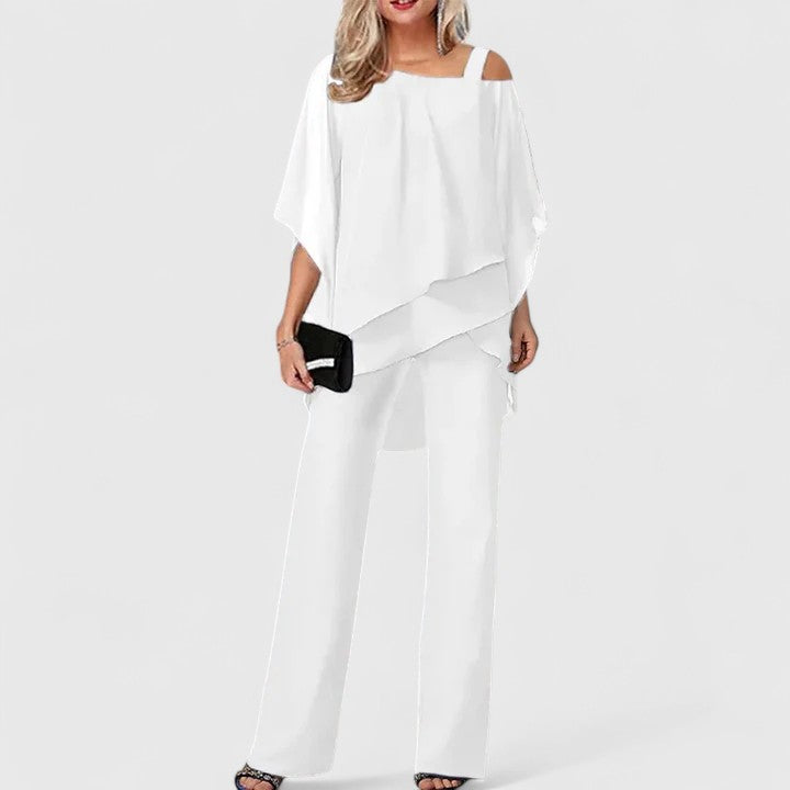 Clothing Sets - Women | 2-piece trouser suit, chiffon blouse | Elegant party outfit