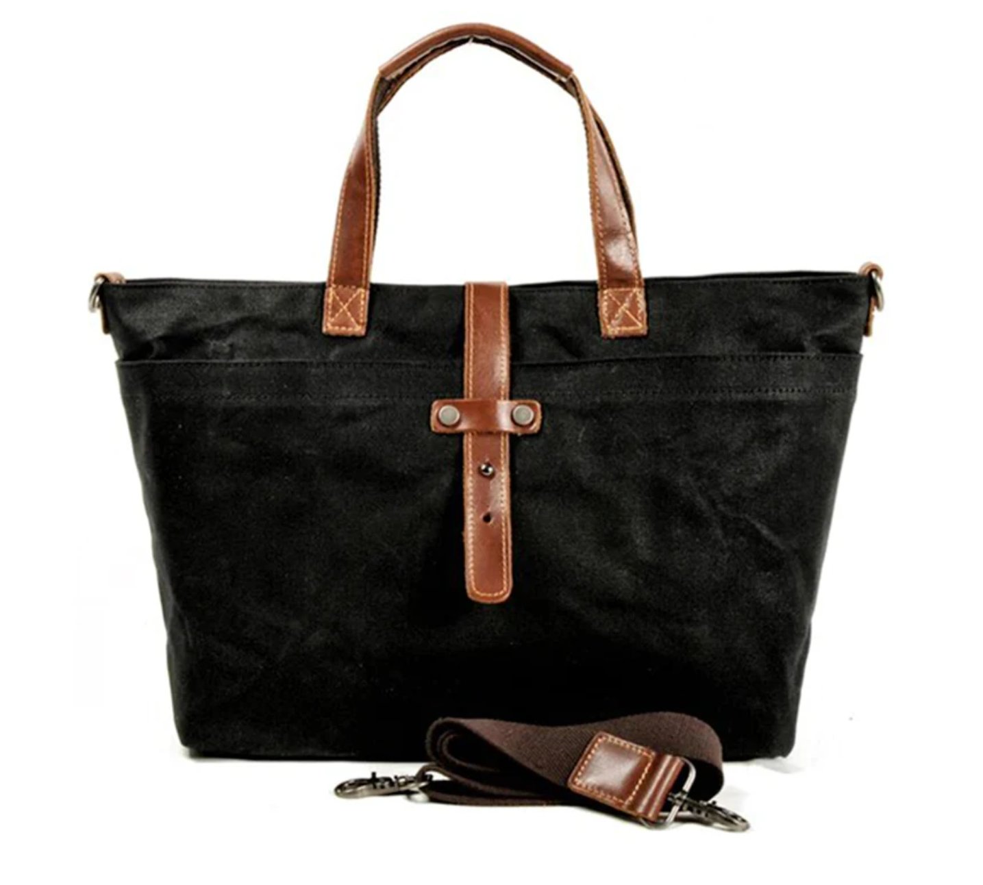 Canvas bag | Waxed canvas leather trim | Weather-resistant