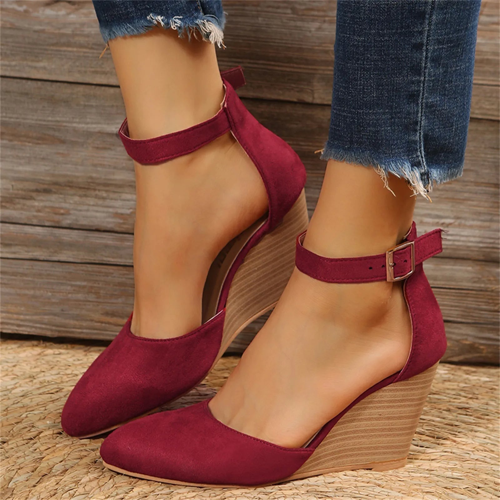 Women's Elevated High Heels | Closed Toe Suede | Matte Finish