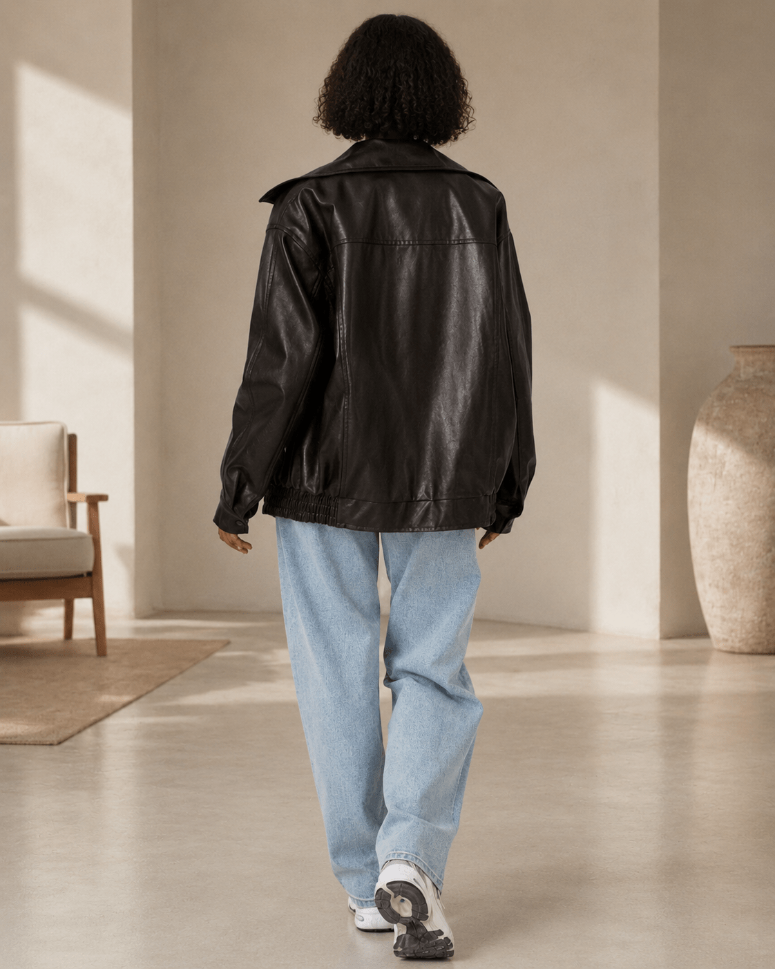 Women's Jacket | Faux Leather, Oversized Fit | Casual Style