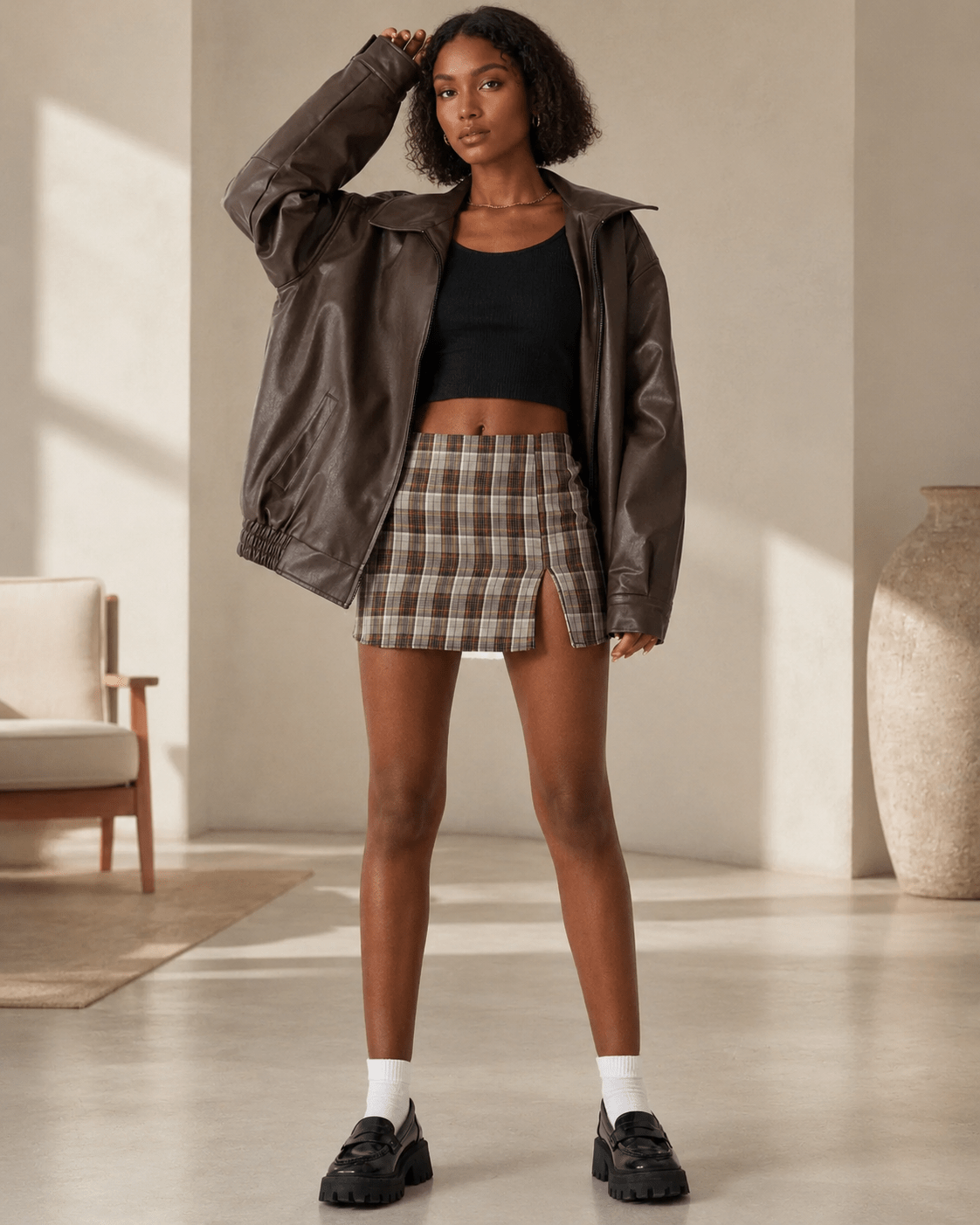 Women's Jacket | Faux Leather, Oversized Fit | Casual Style