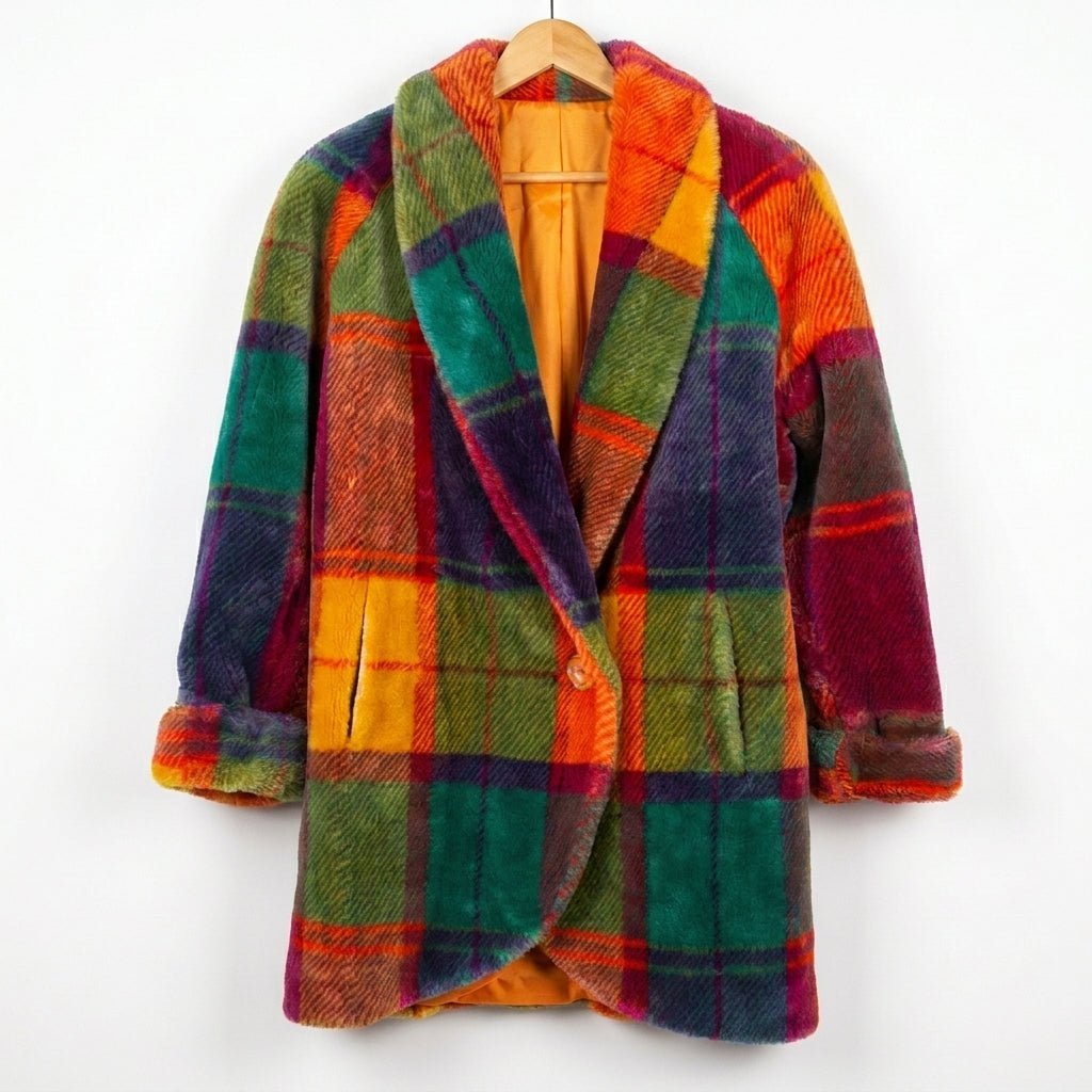 Women's Wool Cardigans | Checkered, Oversized | Winter