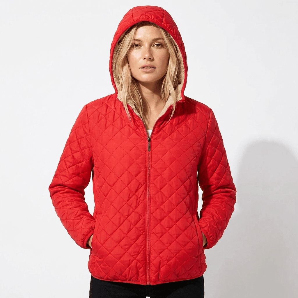 Women's Quilted Jacket | Warm Polar Fleece Hoodie | Lightweight
