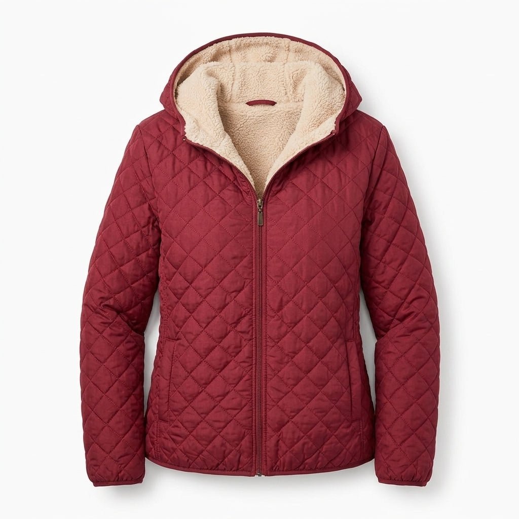 Women's Quilted Jacket | Warm Polar Fleece Hoodie | Lightweight