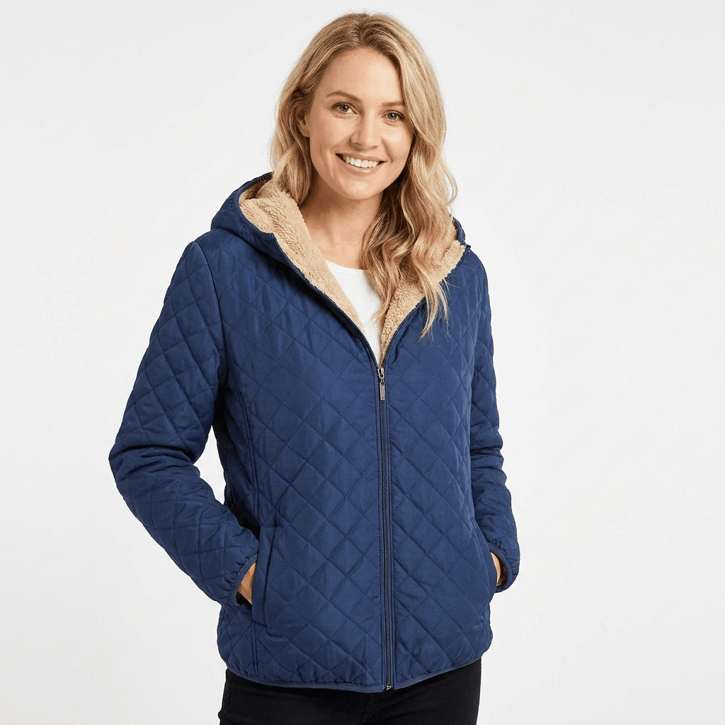 Women's Quilted Jacket | Warm Polar Fleece Hoodie | Lightweight