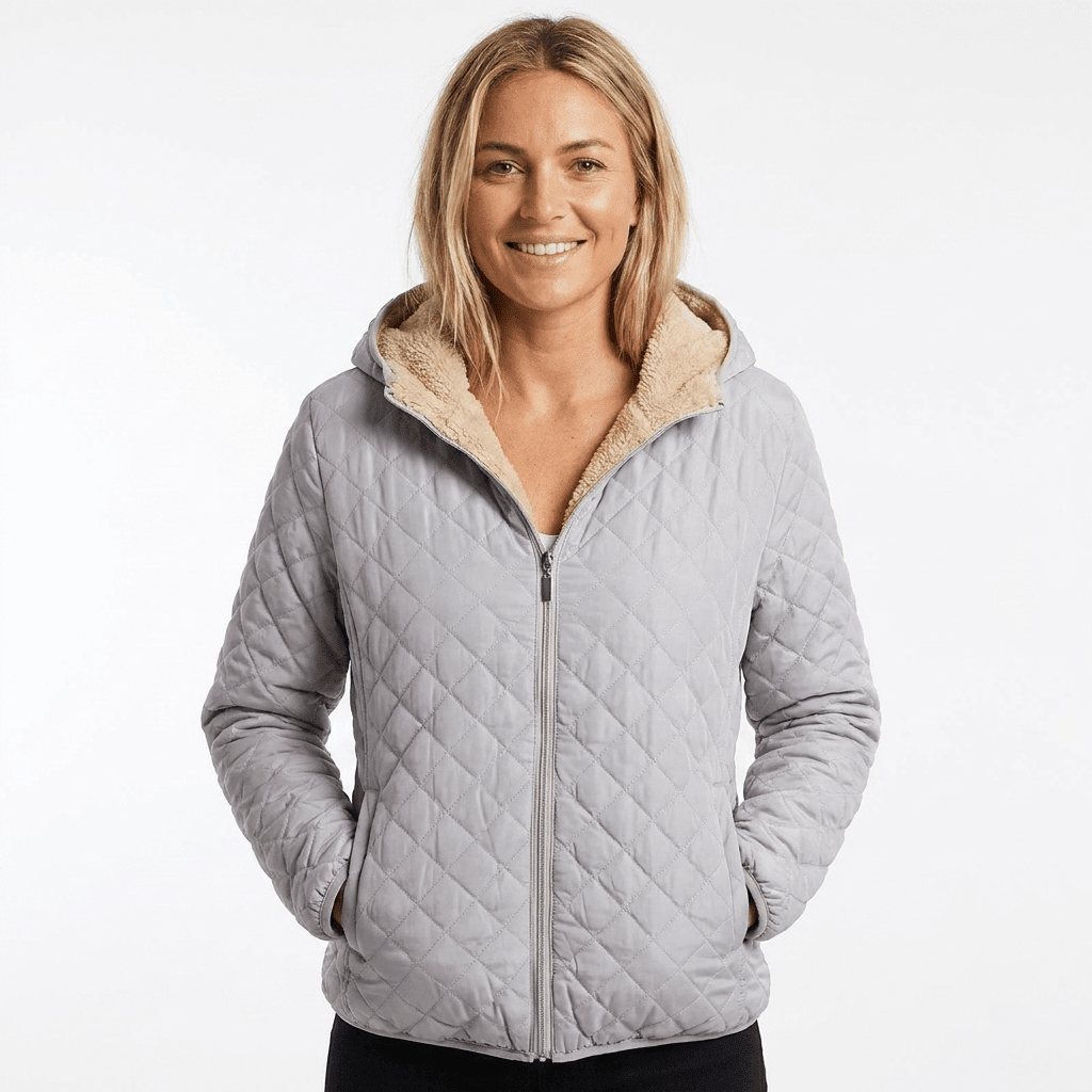 Women's Quilted Jacket | Warm Polar Fleece Hoodie | Lightweight